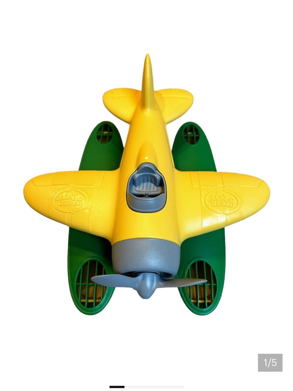 Green Toys seaplane toy green yellow